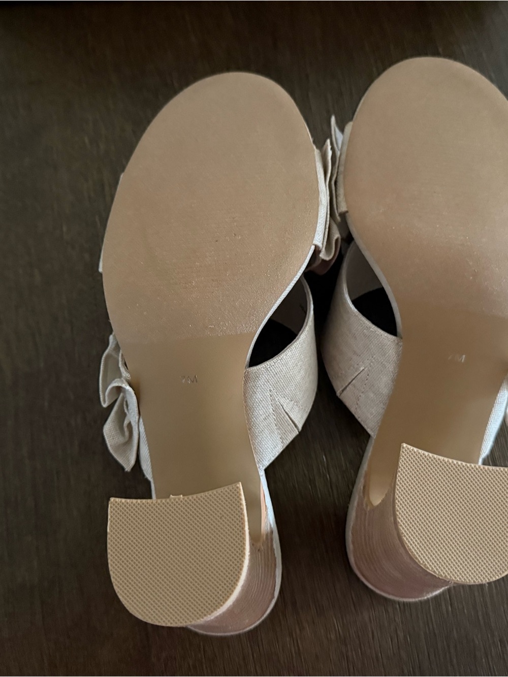 Matisse Cream Ruffle Slide Sandals - Picture 7 of 9